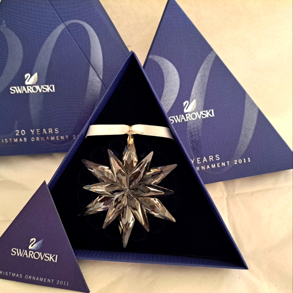 Swarovski 2011 20 years celebration Crystal Ornament in boxes w COA excellent